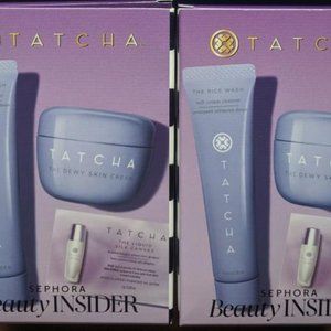 2 Sets Sephora Tatcha Birthday Gift Purple Rice Skin Cream Cleanser Liquid Silk
